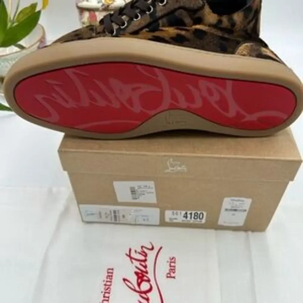 SOLD Christian Louboutin leopard affect low top sneakers size 42 made in Italy - Picture 9 of 13